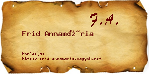 Frid Annamária névjegykártya