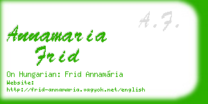 annamaria frid business card